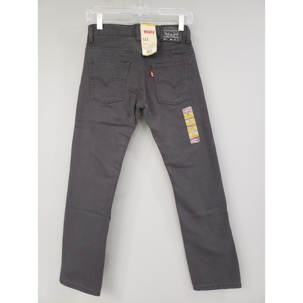 Levi's 511 Skinny Jeans Boys Size 12 Reg 26 X 26 Gray 100% Cotton Denim Corduroy